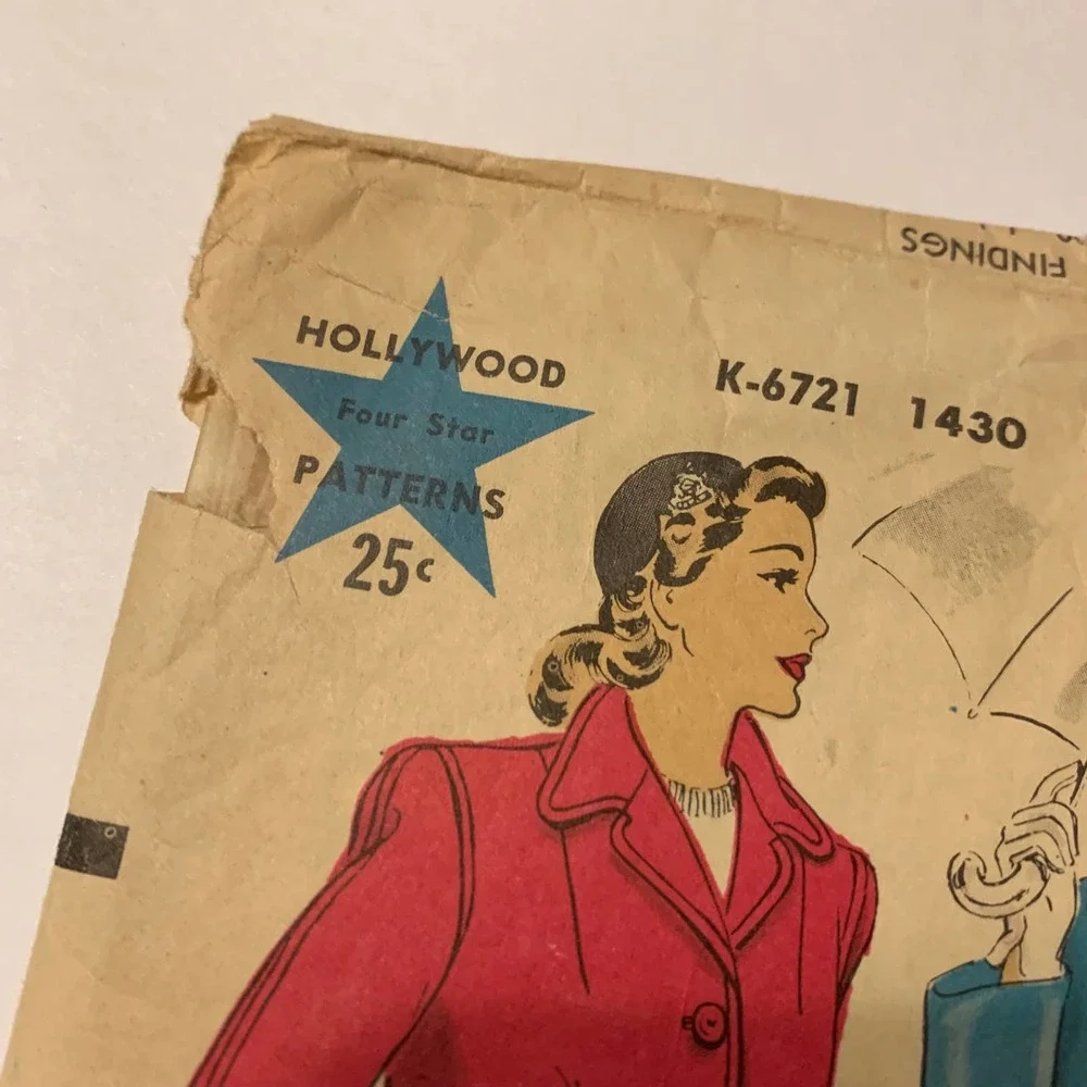 Hollywood Vintage Pattern #1430 Women's‎ Overcoat/Raincoat Sizes 12-20